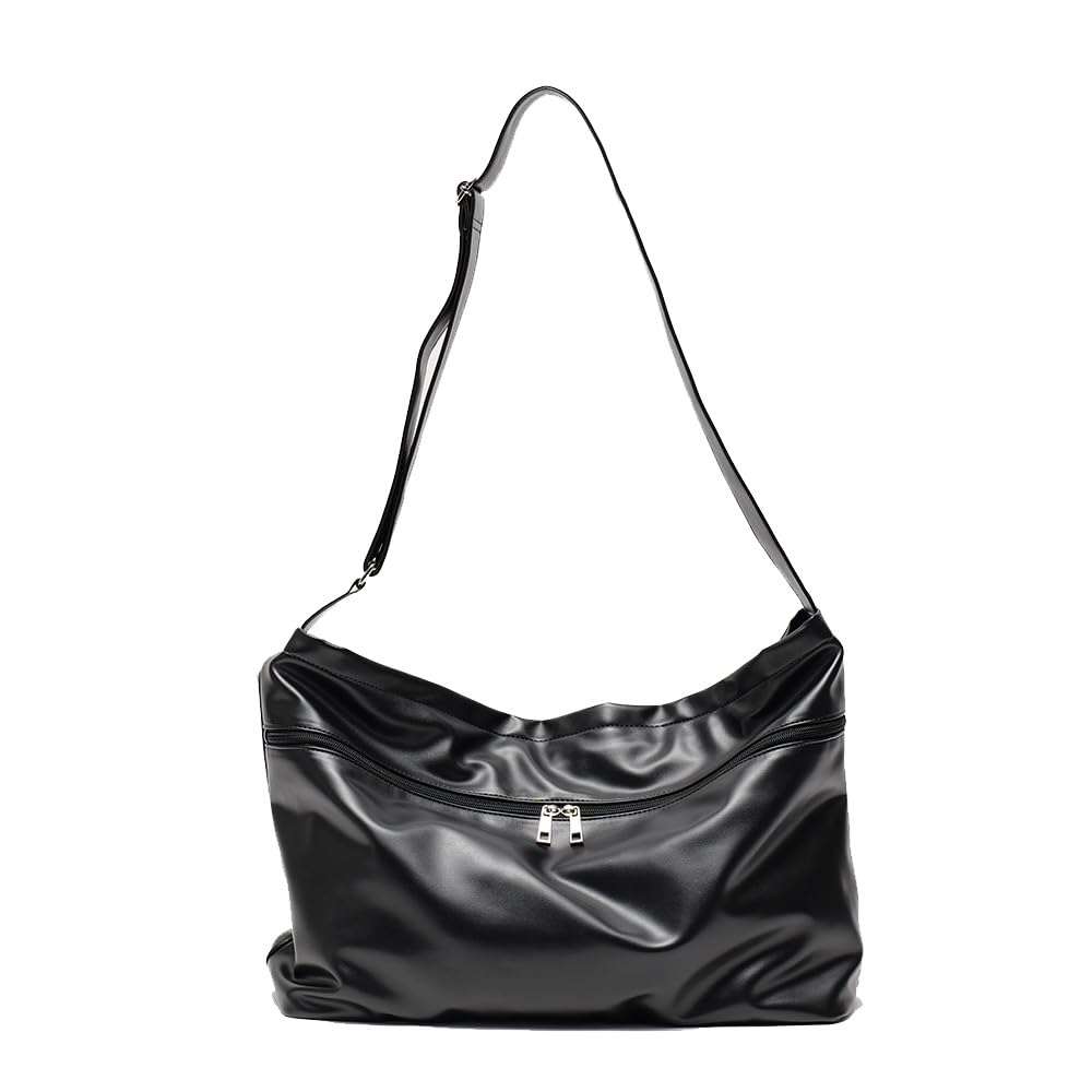 

DEVICE Loose Manmade Leather Shoulder Bag DSG24036BKF