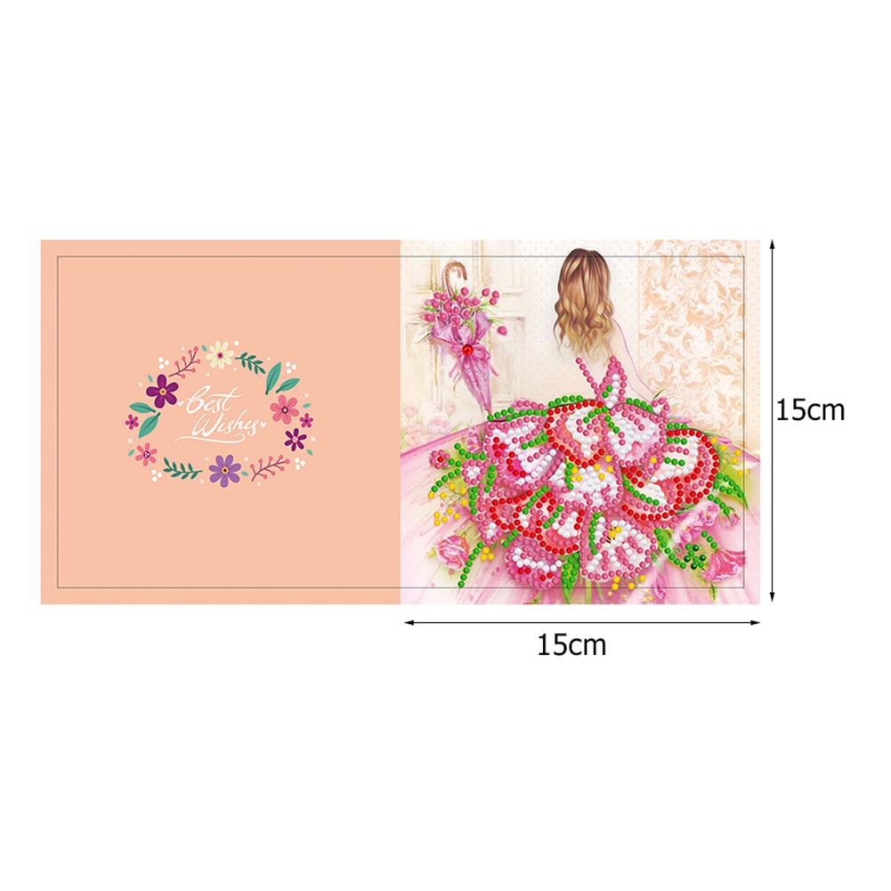 12pcs Diamond Paper Cards Christmas Embroidery Kit 5D DIY Diamond Painting Christmas Postcards Handmade for Birthday Festival