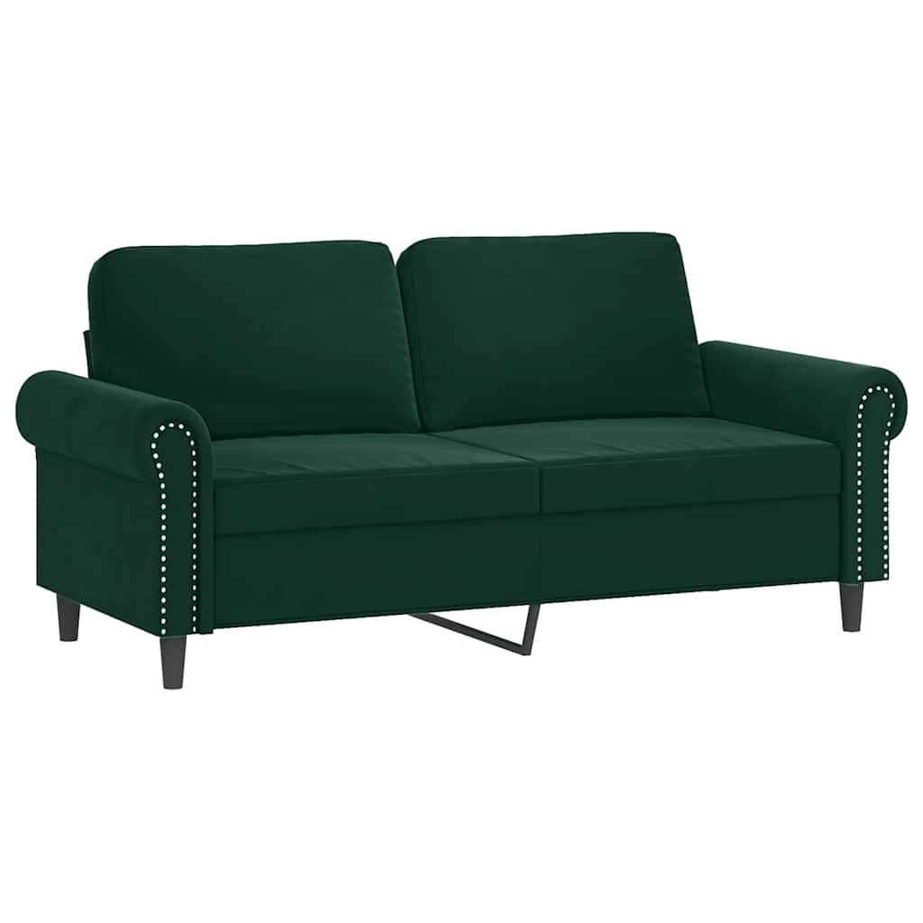 Vidaxl 2-Cz. Relaxation Set With Cushions, Dark Green, Velvet