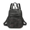 Vintage Leather Backpack for Women Casual Daypack Travel Shoulder Bag with Multi Pockets