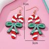 Fashionable Christmas Candy Cane Bow Earrings - Creative, Versatile Holiday Jewelry Gift
