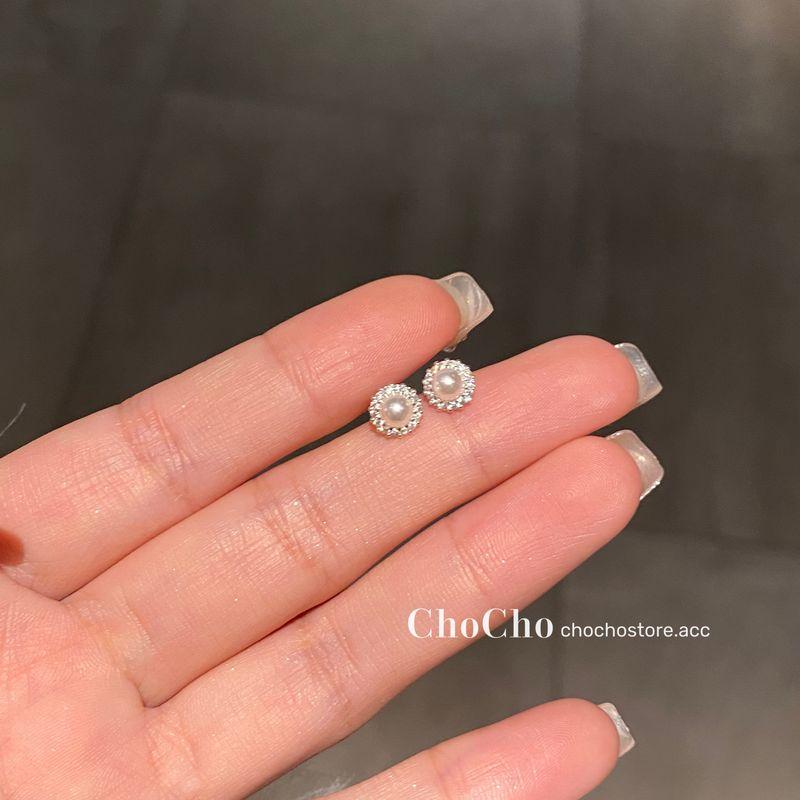 

Chocho/Exquisite Small Pearl Accessible Luxury Petite Earrings Removal-Free before Sleep Fancy Simple Earrings Women Silver 925 silver needle