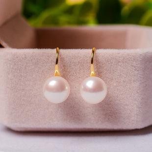 French natural freshwater pearl earrings ins niche design sense 11k gold injection woven four-leaf clover stud earrings commuter women