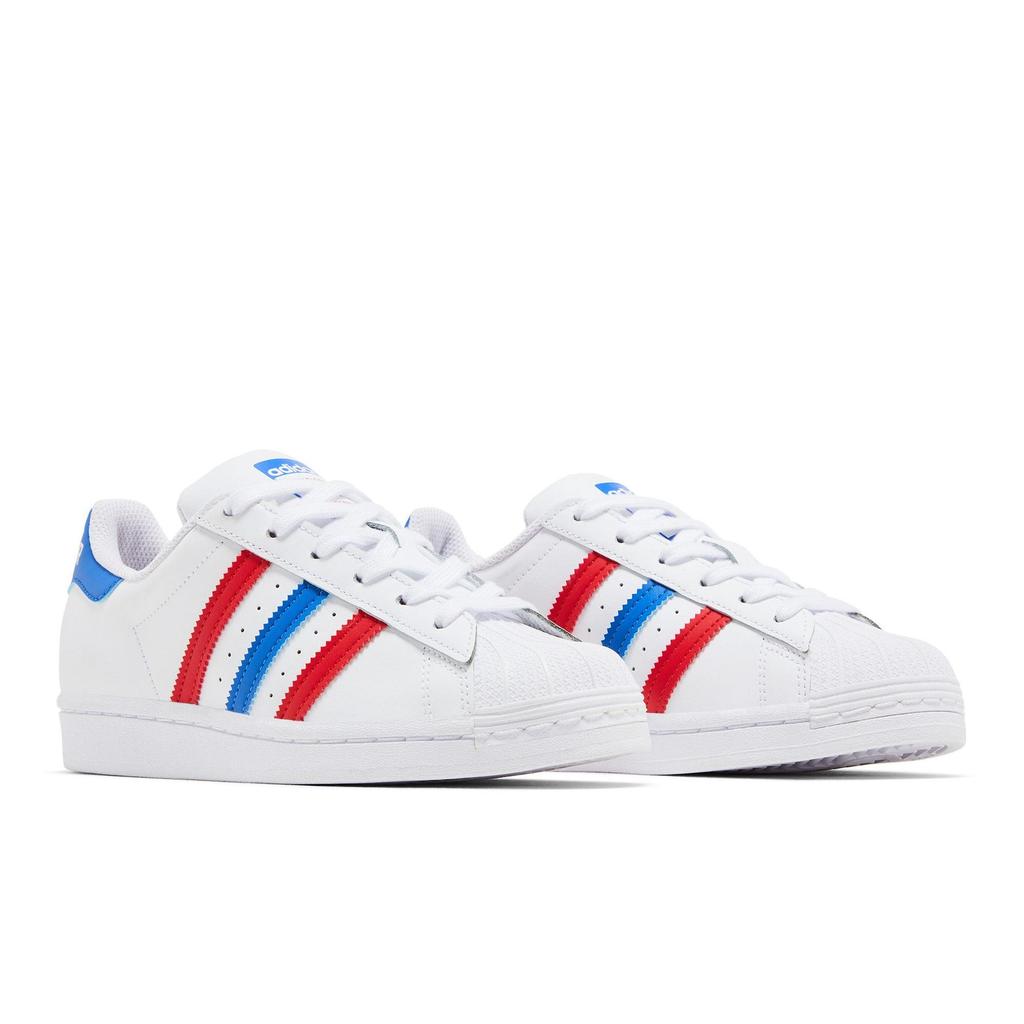 adidas Superstar 'White Red Blue' (Unisex) Footwear White / Red / Blue Skateboard Shoes FV3033