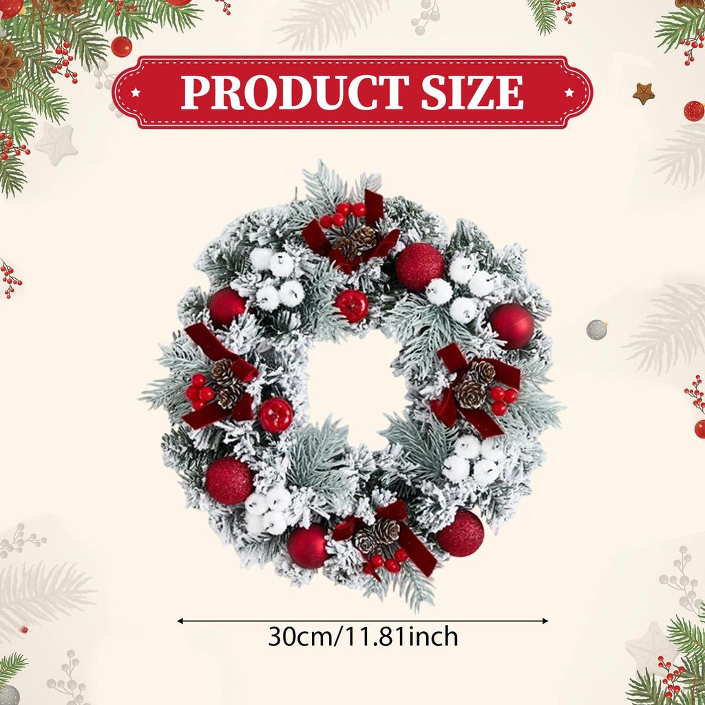 Christmas Wreath Decor Artificial Garland for Front Door Seasonal Garden