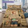 One Piece Muster Bettwäsche Steppdecke Set Bettbezug Kissenbezug Zuhause Geburtstagsgeschenk(1 Bettbezug + 2 Kissenbezüge, ohne Füllung)