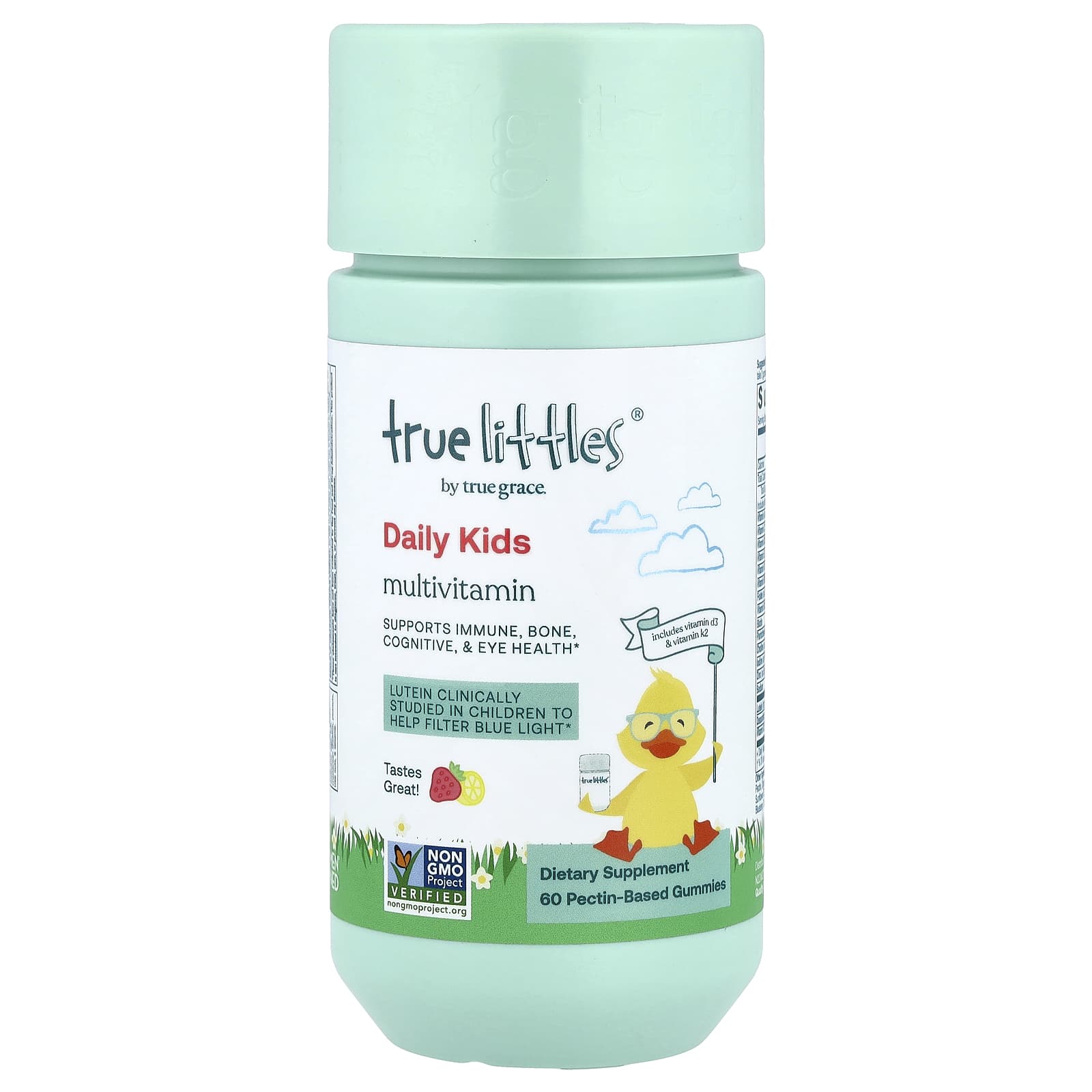 

True Grace, True Littles®, Daily Kids Multivitamin Gummies, Strawberry Lemon, Pectin-Based Gummies, 60 Pieces