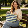 Striped Large Capacity Bag Beach Bag for Women Casual Summer Travel Shoulder Bag Lightweight