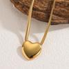 18 Karat Gold Herz Anhänger Pullover Kette Halskette - Edelstahl, Einfaches Design, Leichter Luxus.