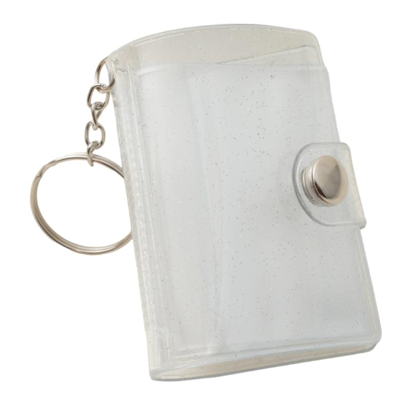 Waterproof PVC 2Inch Photo Album Holder with Keychain 20Photos Pocket Tear Resistant Construction for Protecting Memory