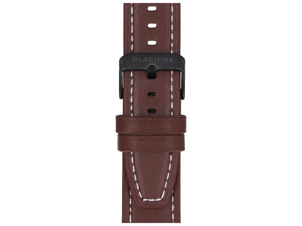New GlacierX Classic Leather Brown 22mm Smartwatch Strap