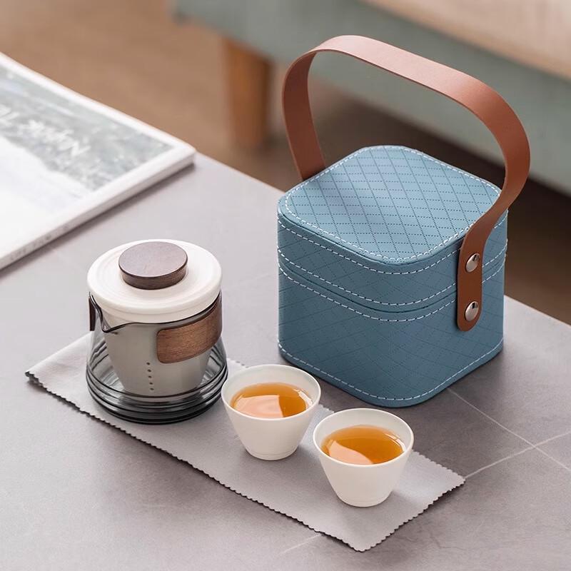 Woding Minimalist Ceramic Tea Set Gift with Travel Bag