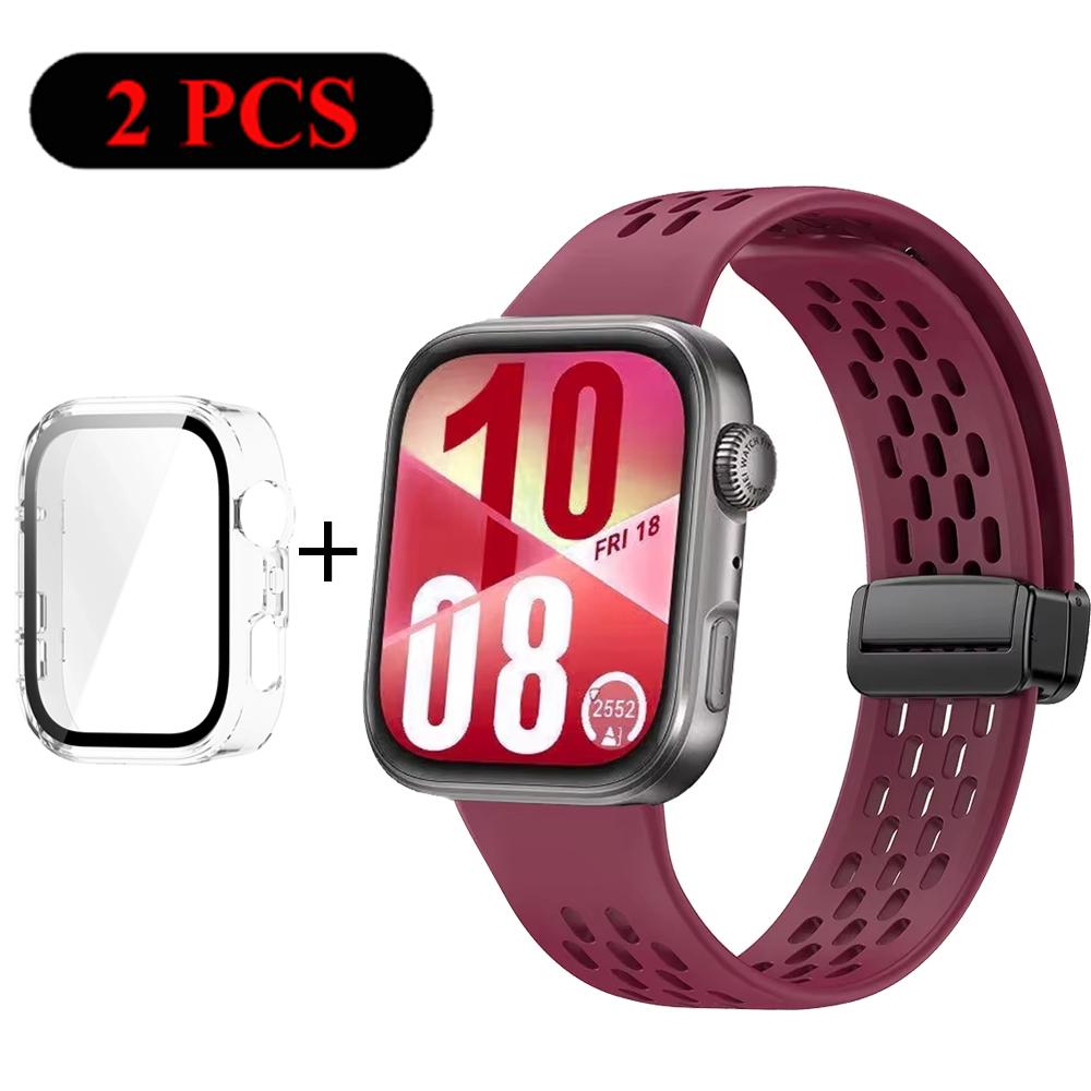 Armband+Hülle Silikonband für Huawei Watch Fit 4 Pro Fit 4 Bequemes Armband für Huawei Watch Fit 3 Atmungsaktives PC-Gehäuse