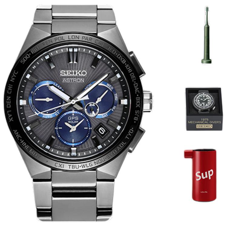 

SEIKO ASTRON Solar Quartz Movement Titanium Strap Watch Men s Watches Black Dial SSH119J1 Black