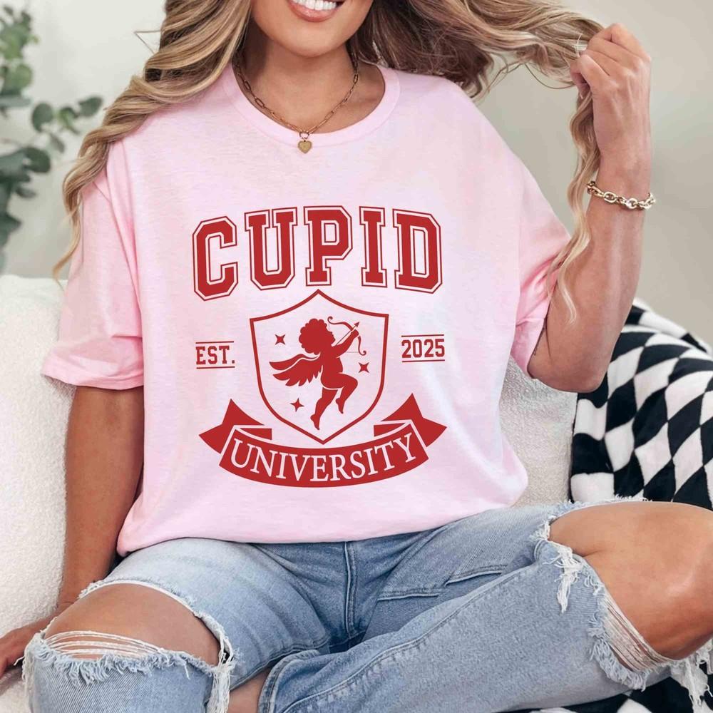 

Cupid Valentines Day Tshirt, Cute Valentine s Shirt for Women, Cupid University Unisex T-Shirt XXL
