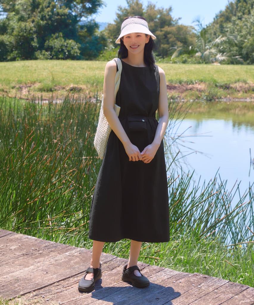 Snow Peak Apparel Root Women'S Sleeveless Dress (S26Mwrop65) Black