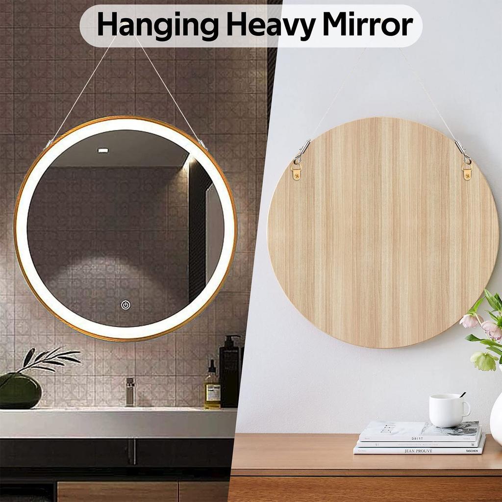 Picture Hanging Wire Set with Adjustable Lengths of 1m and 2m Featuring Small and Large Hook for Art and Mirrors Display