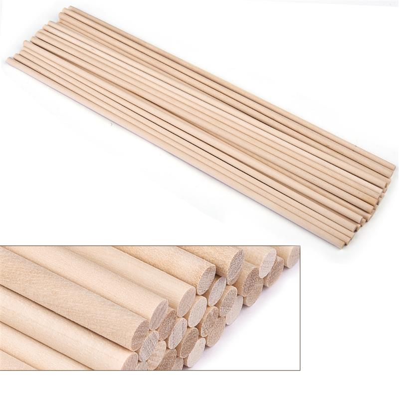 Round Wooden Stick for Crafts Food Ice Lollies and Model Making Cake Dowel DIY Durable Dowel Building Model Woodworking Tool