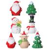 Dollhouse Deer Fairy Garden Santa Claus Figurines Xmas Tree Miniature Snowman Christmas Accessory