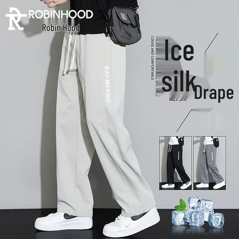 ROBINHOOD Men s Summer Ice-Feel Straight-Leg Outdoor Sport Quick-Dry Casual Pants 3XL