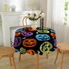 Halloweenský ubrus Pavoučí síť Dýňová čarodějnice Potisk Květina Hrana Kulatý tvar Snadná údržba Ochrana stolu Bankety Party Dekorace Ubrus