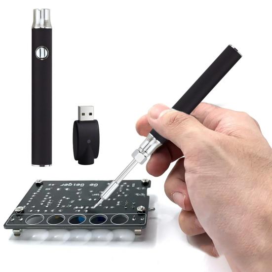 Thread Soldering Iron Kits 3 Gear Adjustable Voltages Stainless Steel Construction Welding Tool Kits with USB Adapter Fast Heating Portable Pen