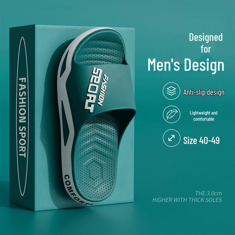 Men's Non-Slip Cool Summer Slippers for Outdoor, Indoor, and Bathroom Wear