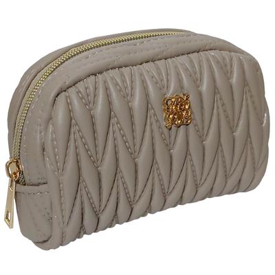 Crossmarberry Mini Kleine Greige Tasche, Niedlich, Klein, Kosmetik, Accessoires, Damen, Make-up, Stilvoll, Tragbar, Kompakt, Reise, Leicht, Keilförmig,