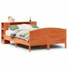 VidaXL Lit bibliothèque sans matelas cire marron 135x190 cm pin massif 3323076