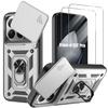Hard Case - E.F.CONNECTION - for Xiaomi 15T Pro - with Ring and Camera Protection - Silver - 2 Glasses