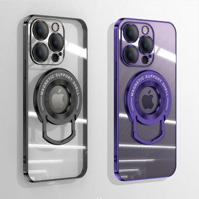Placare de lux transparentă pentru husă magnetică Magsafe pentru iPhone 15 14 13 12 11 Pro Max Plus husă armura cu suport de încărcare fără fir