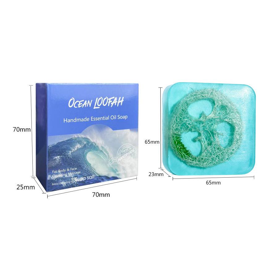 Loofah and Lemon Soap 100g Handmade Essential Oil Soap Silk Gourd Soap