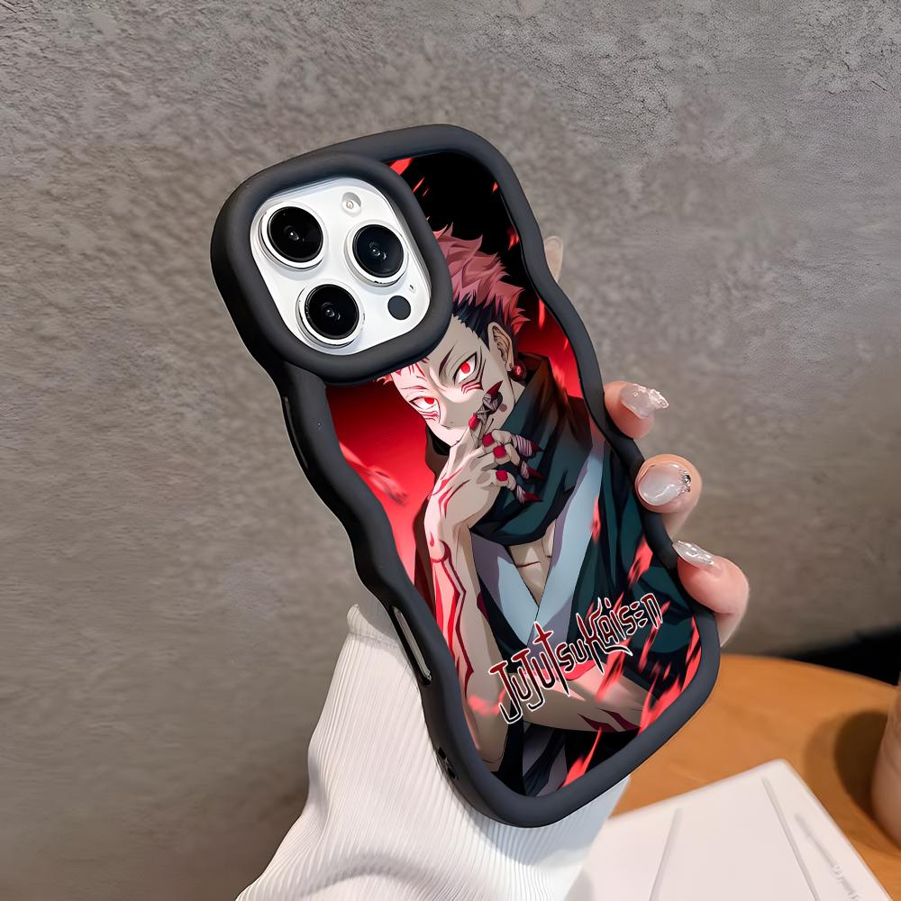 Jujutsu Kaisen Sukuna Mobiele Telefoonhoesje voor iPhone 17 16 15 14 13 12 11 Air Pro Max Plus Golvende Rand TPU Kleurrijke Cover Mobiele Telefoons