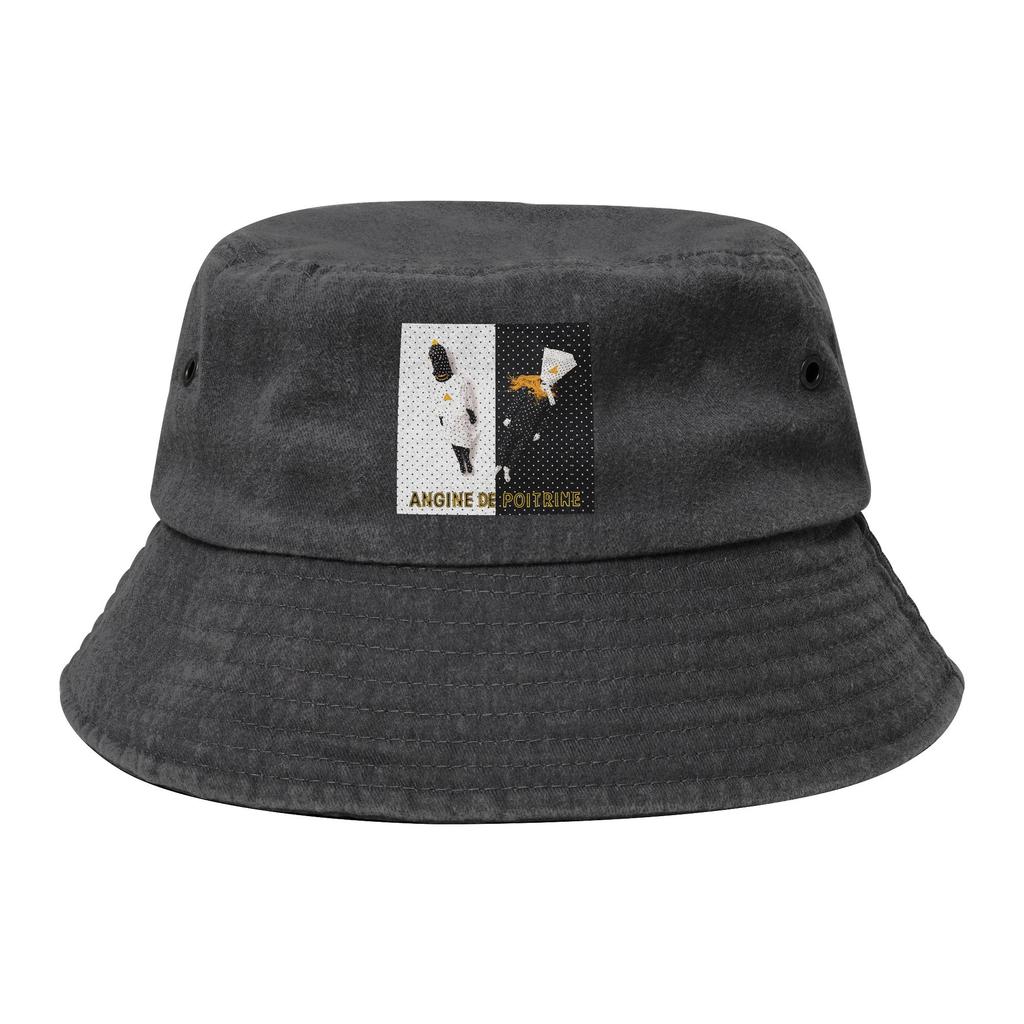 Unisex Distressed Denim Washed Bucket Hat Angine De Poitrine Canadian Band Headwear Fishing FisherUnisex Cap Session Hats Gifts