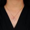 Gorgeous butterfly shape design October Birthstone Natural Opal 18K rose gold and silver pendant necklace Women and girl gift