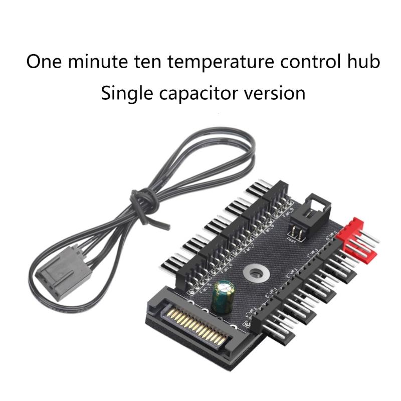 1 to 10 Way Splitters Hubs 4Pin PWM Fan Power Supply Cable Control Cooling System, for Improved Cooling Performances