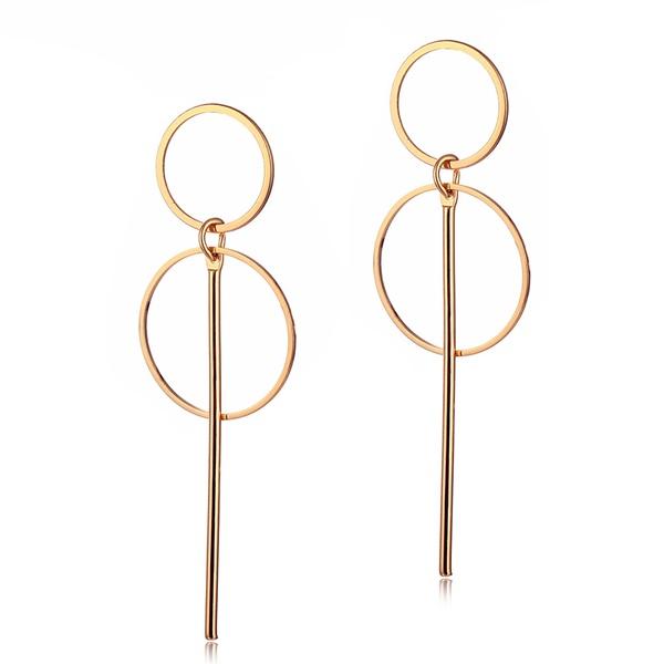 Hot Selling Vintage Earrings Women Big Gold Color Geometric Statement Metal Drop Earrings Jewelry Accessories