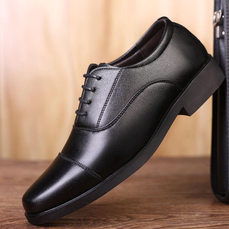 Leather shoes men's three joint business casual leather shoes formal wedding business casual breathable trendy men's shoes
