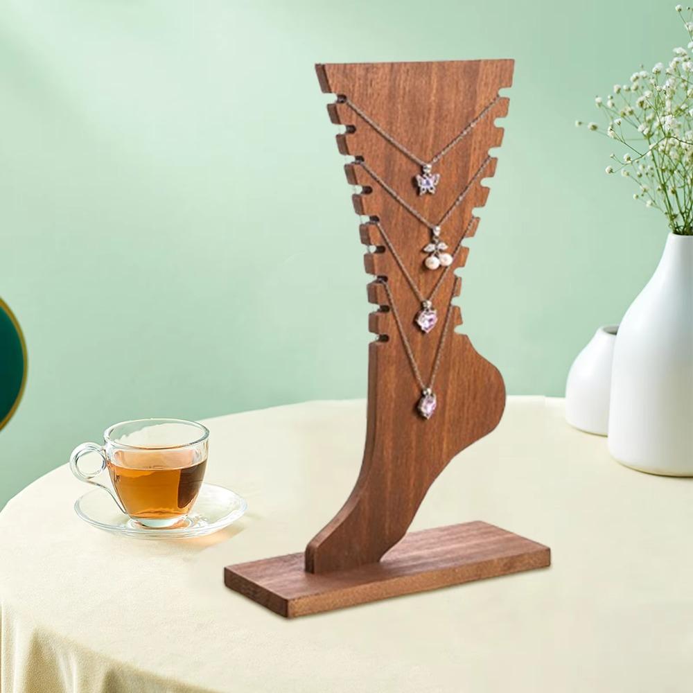 Creative Wooden Necklace Frame Large Capacity Jewelry Storage Rack Jewelry Display Props Show Case