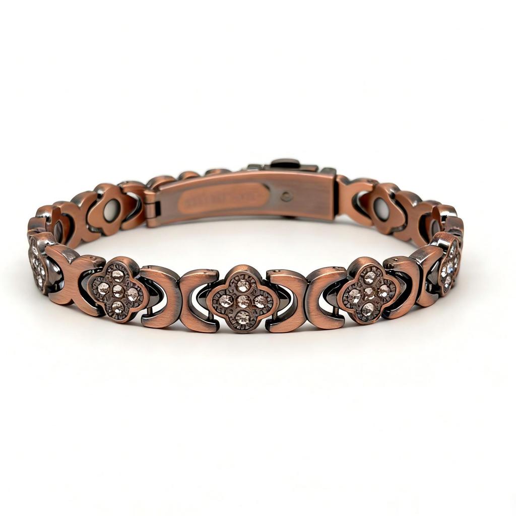 Umweltfreundliches Retro-Bronze-Dreireihiges Magnetarmband für Herren