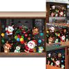 Christmas Static Electricity Stickers With Santa Claus Reindeer Snowman Design For Doors And Windows