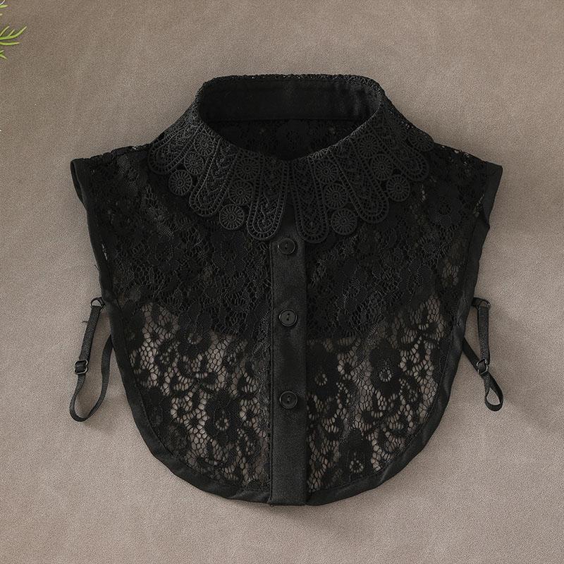 New Fake Collar Shirt Women White Lapel Ruffles Stand False Collar Woman Girls Detachable Collar Lace Removable Half Shirt