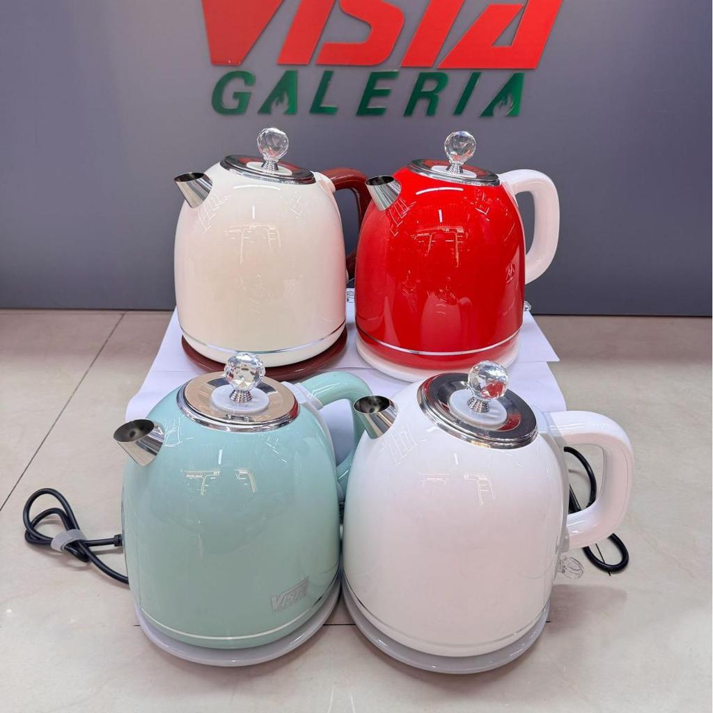 Bestselling European Standard Electric Kettle: 1.8L Retro, Anti-scald, Double-layer 304 Stainless Steel, Auto Power-off.