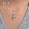 IGOTOS 0.5-5CT Moissanite Hanger Ketting Dames Gecertificeerd 925 Zilver Transparante Vislijn Choker Ketting Sieraden