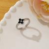 Four-Leaf Clover Ring Unique Shell-Shaped Band Lightly Luxurious and Fashionable Ring