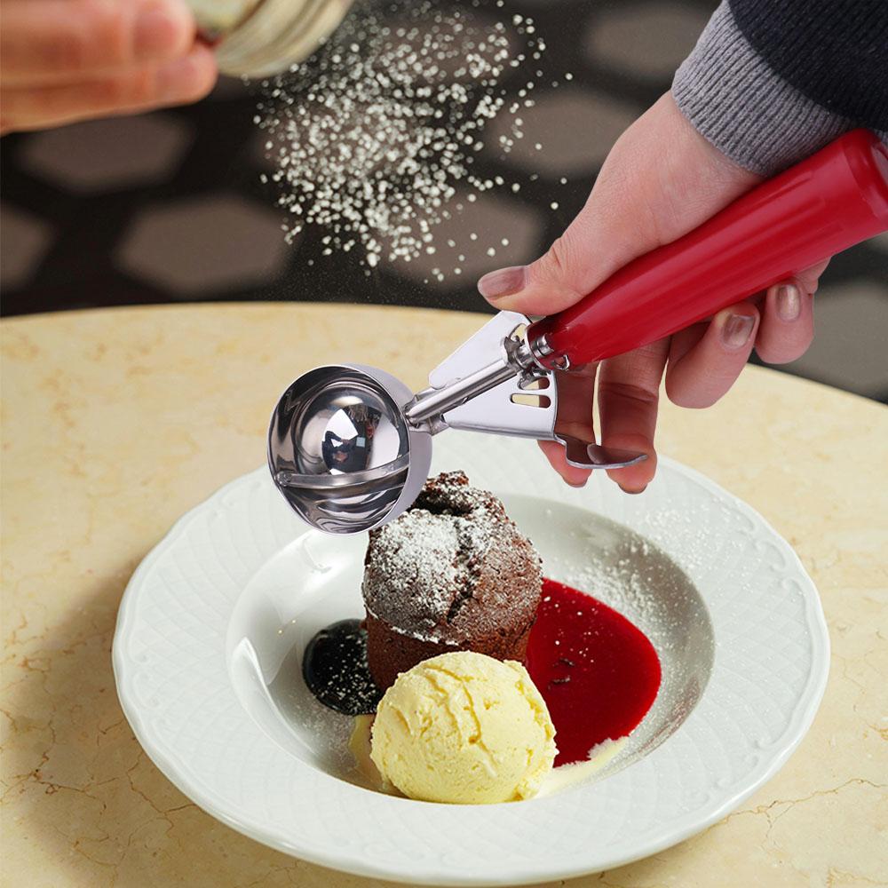 Plastic Handle Ice Cream Ball Scoop Stainless Steel Fruit Scoop Household Ice Cream Digger  Summer