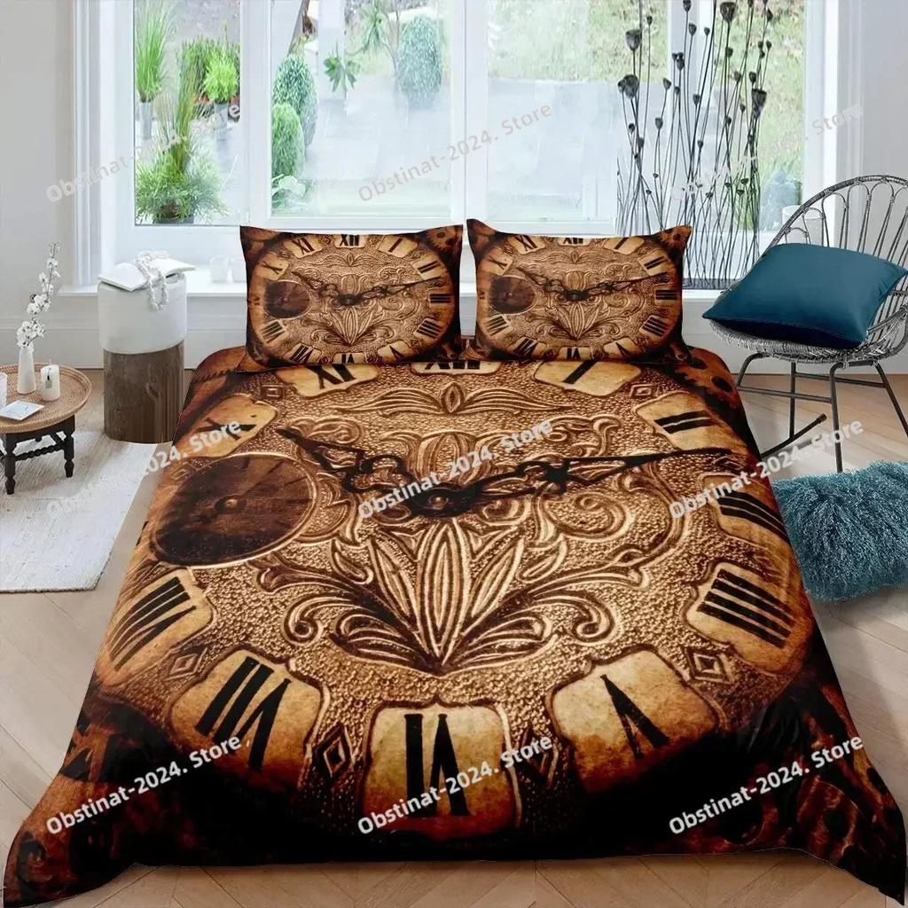 Top Ndustrial Gear Duvet Cover Queen Size Steampunk Style Locks Comforter Cover Boys Men Mechanical Device Polyester Bedding Set