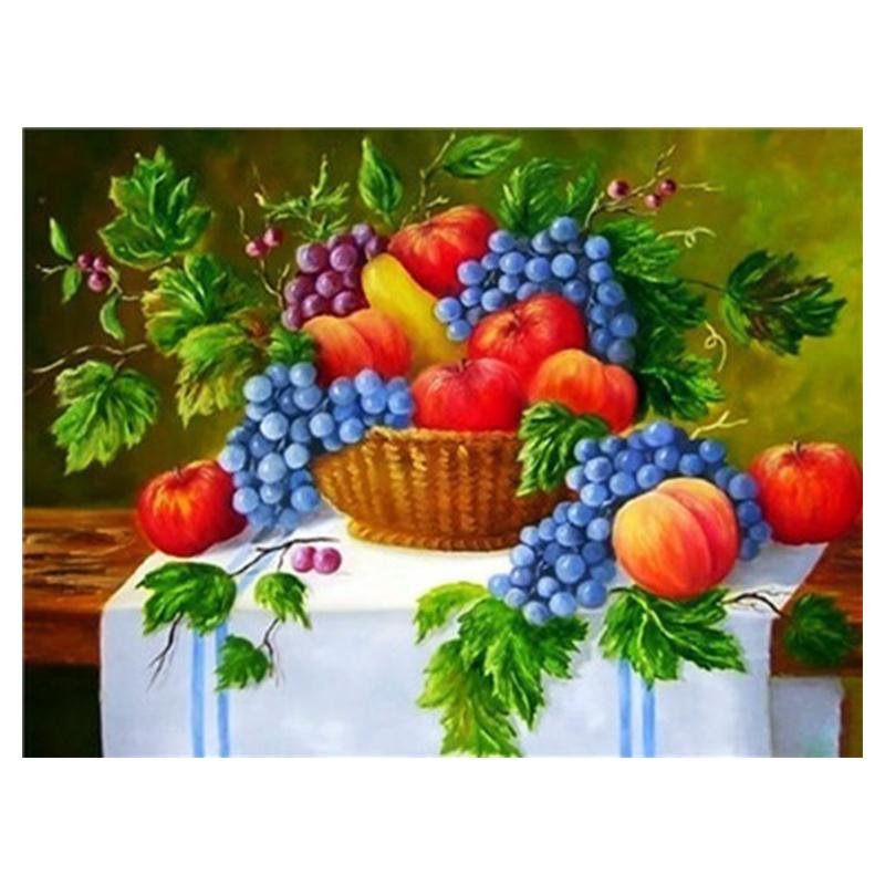 5D Diy Diamond Painting Fruit Set Kit Full Drill Round Diamond Embroidery Mosaic Picture of Rhinestones Home Decoration