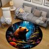 Moon and Stars Round Area Rug, Calm Night