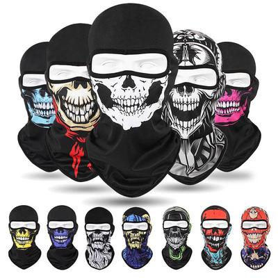 Fashion Outdoor Sports Skull Balaclava Mask Windproof Full Face Neck Gaiter Ninja Headgear Hat Motorcycle Riding Hiking Cycling Cap Masks